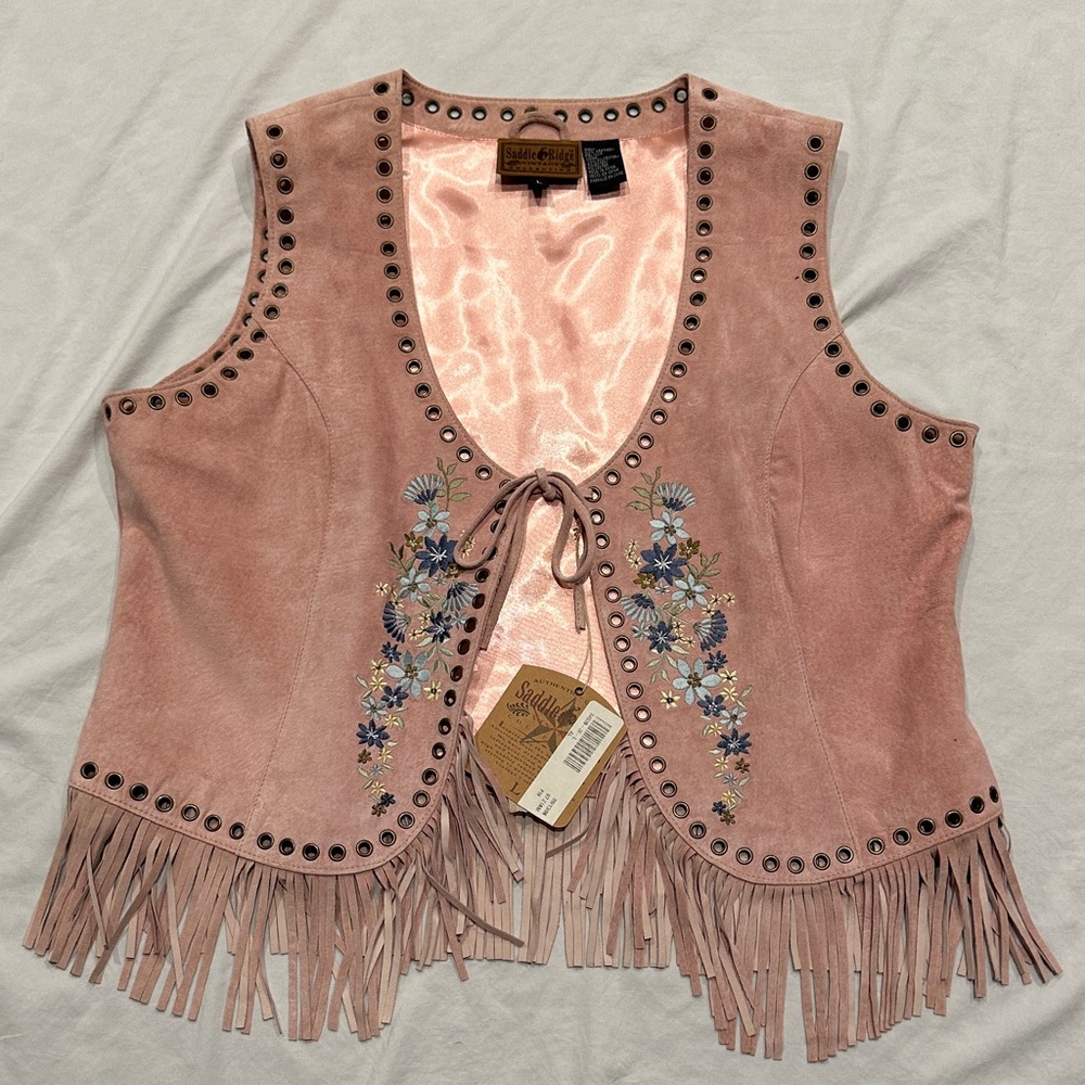 Saddle Ridge Women's Pink Leather Vest